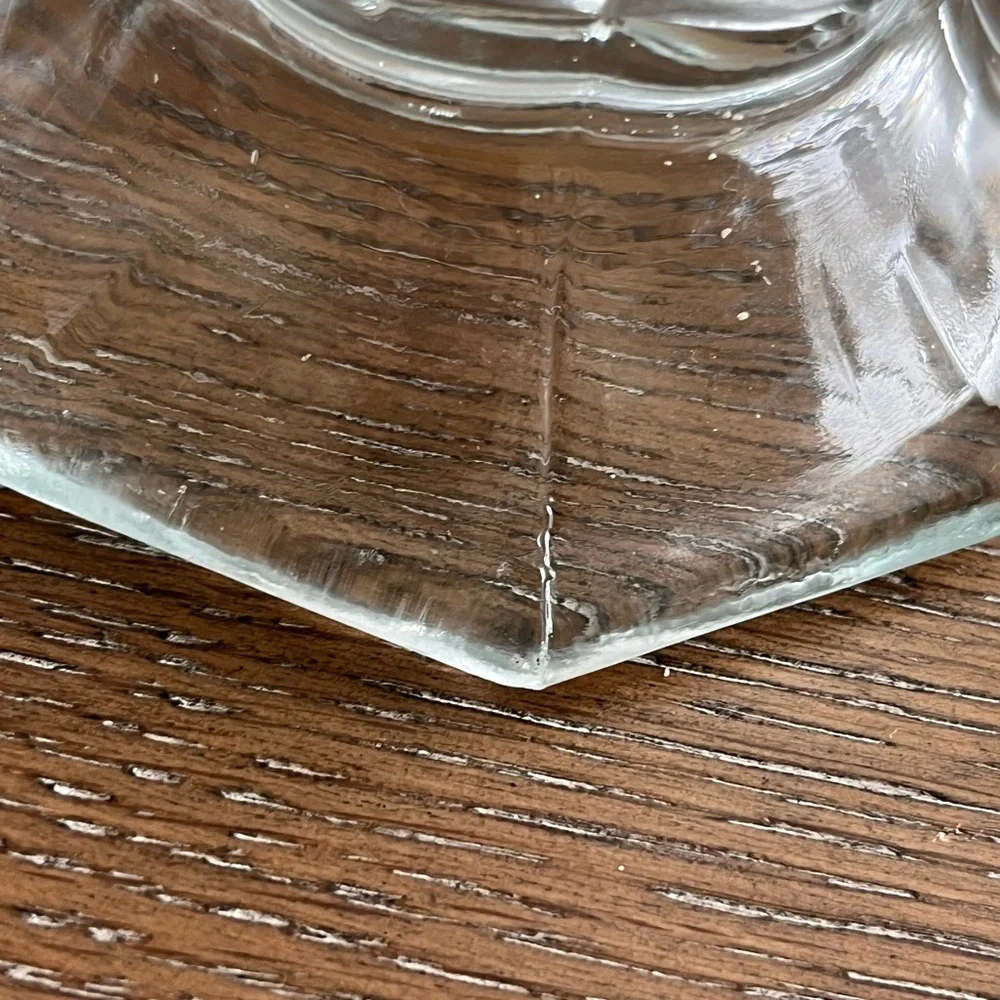 L.E. Smith Thousand Eyes Dewdrop Hobnail‎ Clear Glass Fan Vase